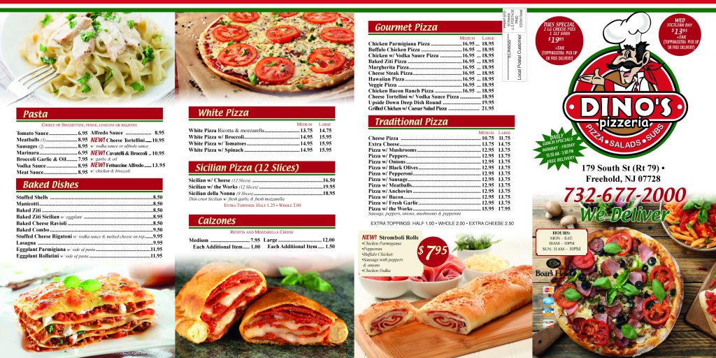 menu Page 1 | Pizzeria Freehold NJ