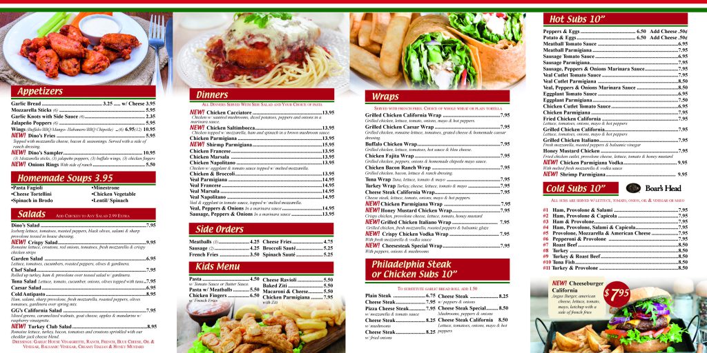 menu Page 2 | Pizzeria Freehold NJ